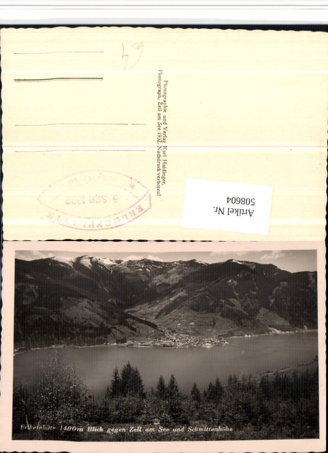 508604,Blick geg. Zell am See Totale m. Schmittenhöhe Bergkulisse