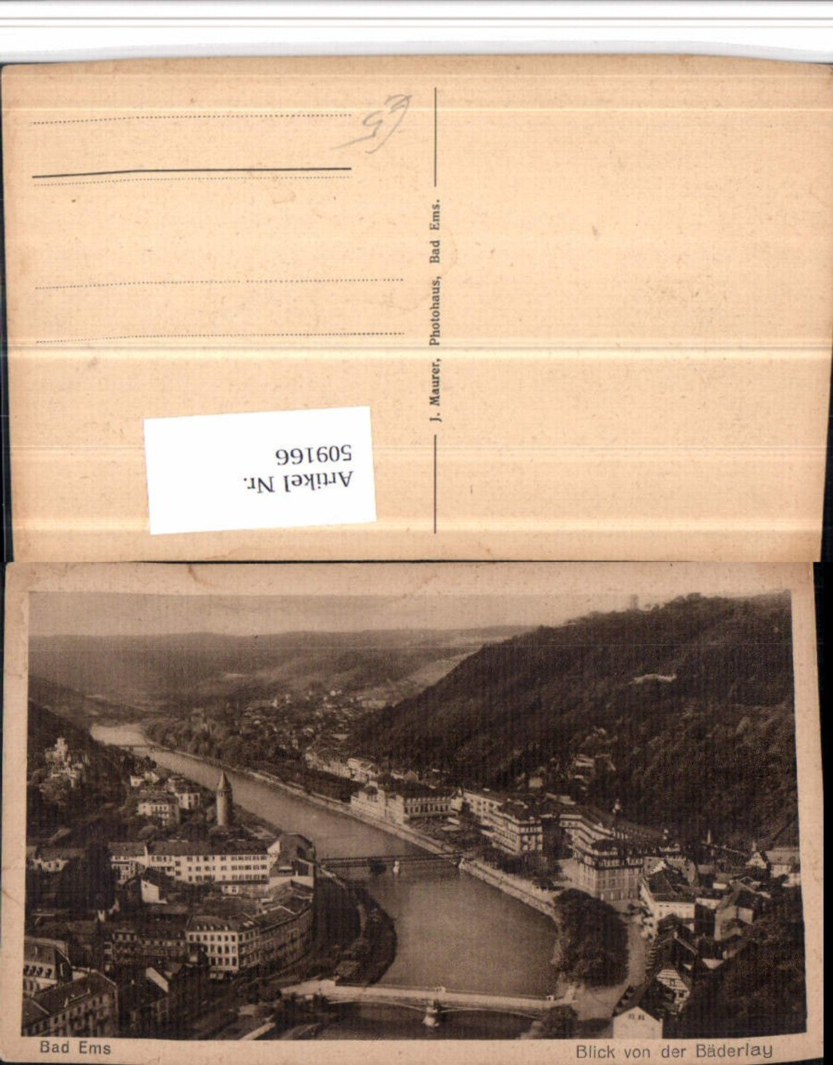 509166,Bad Ems Totale von d. Bäderlay Brücken