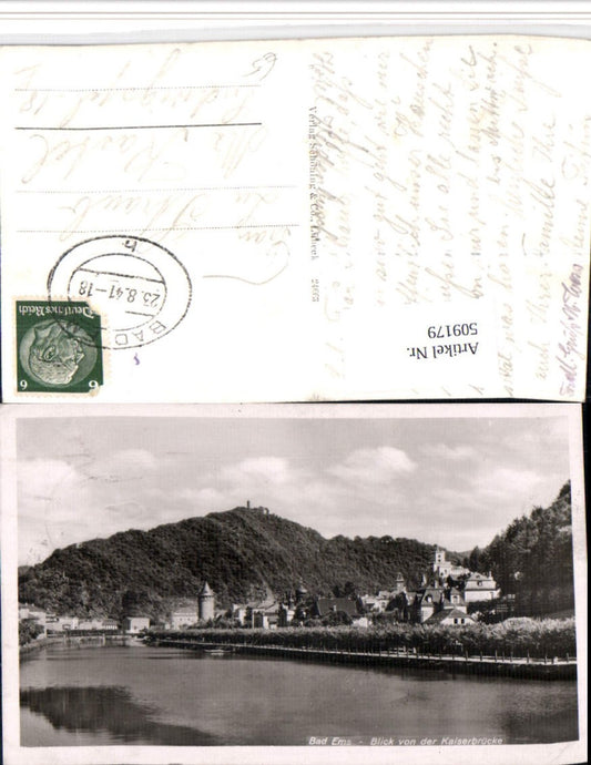 509179,Bad Ems Teilansicht von d. Kaiserbrücke Fluss