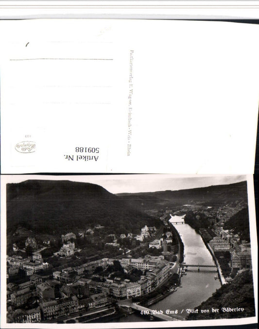 509188,Bad Ems Totale von d. Bäderley Fluss Brücken