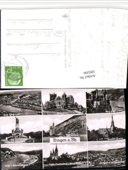 509200,Bingen am Rhein Totale Burg Klopp Rochuskapelle Mehrbildkarte