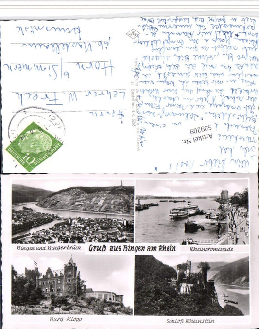 509209,Bingen am Rhein Totale Schloss Rheinstein Burg Klopp Mehrbildkarte