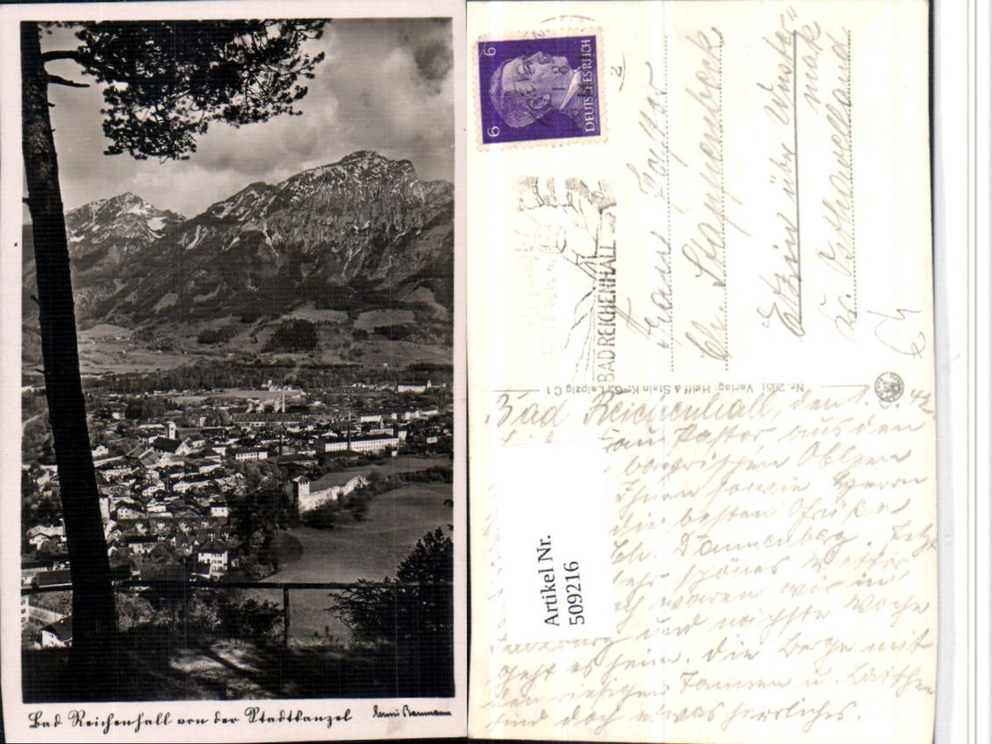 509216,Bad Reichenhall Totale von d. Stadtkanzel Bergkulisse