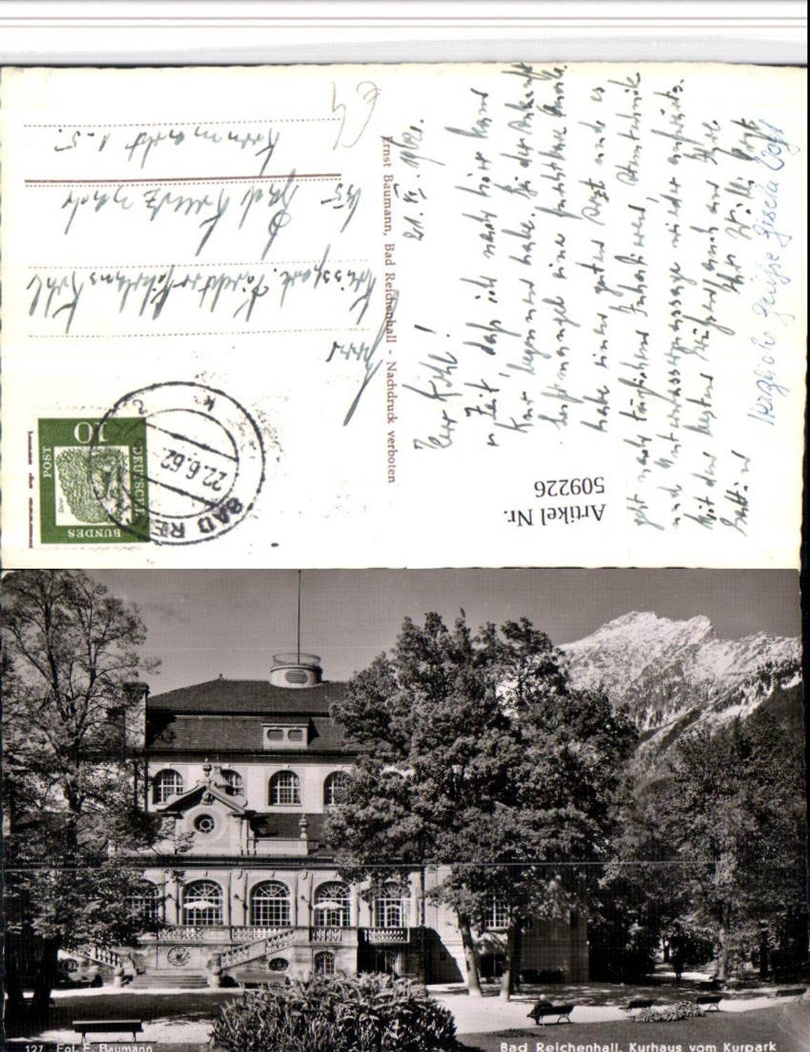 509226,Bad Reichenhall Kurhaus vom Kurpark Bergkulisse