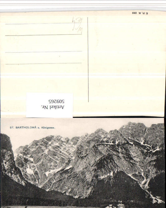 509265,St. Bartholomä am Königssee See b. Schönau Bergkulisse
