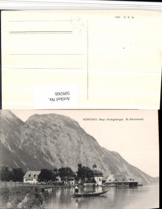 509266,Königssee See b. Schönau St. Bartolomäi Zille pub W.H.D. 6610