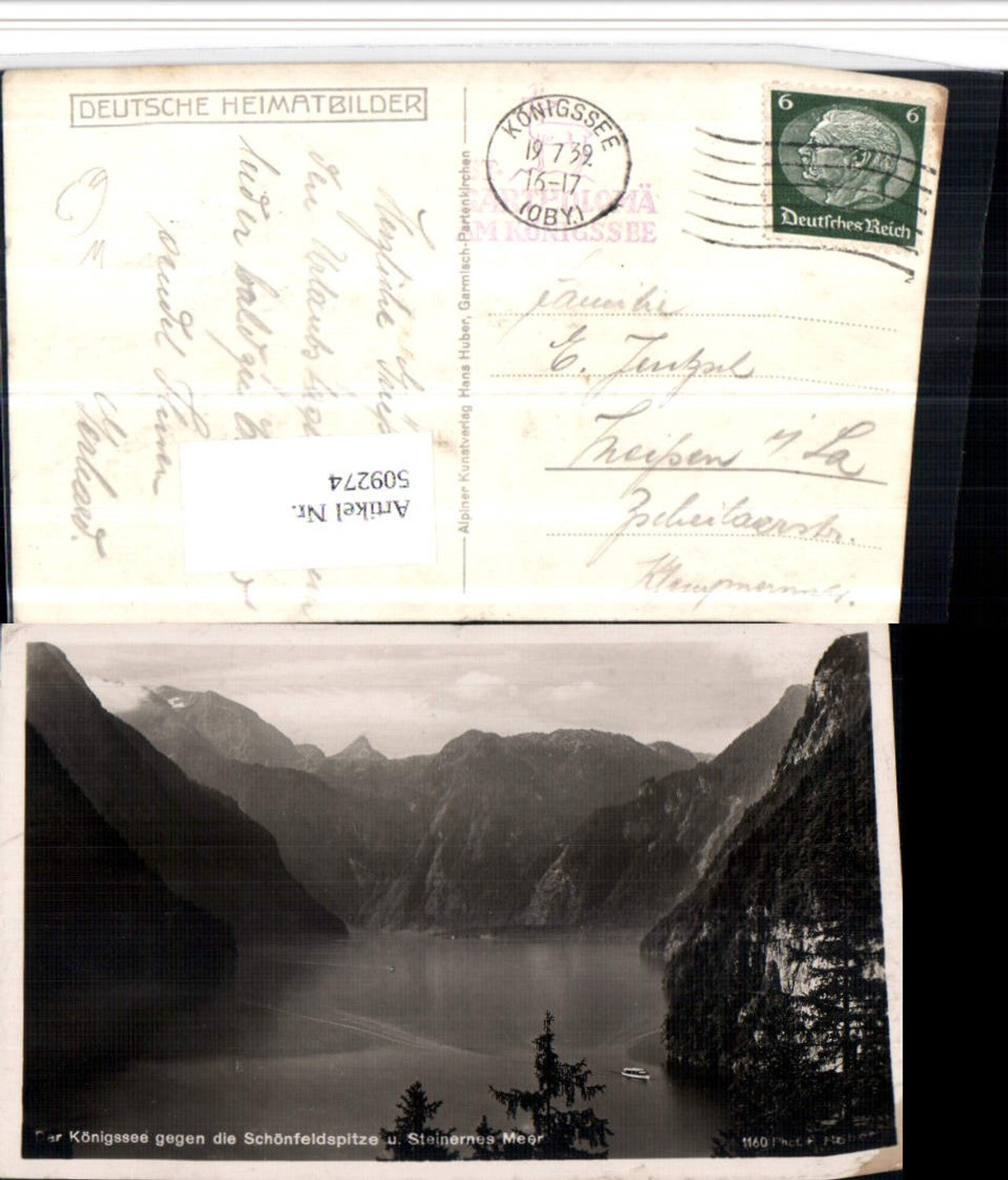 509274,Königssee See b. Schönau geg. Schönfeldspitze Bergkulisse