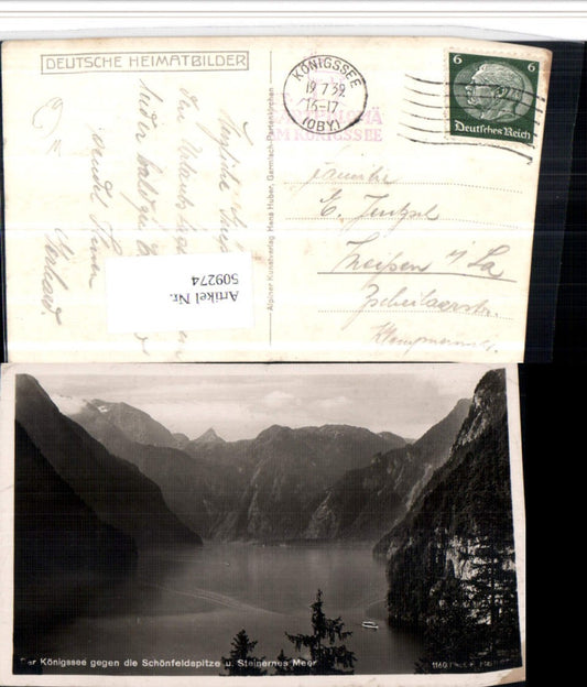 509274,Königssee See b. Schönau geg. Schönfeldspitze Bergkulisse
