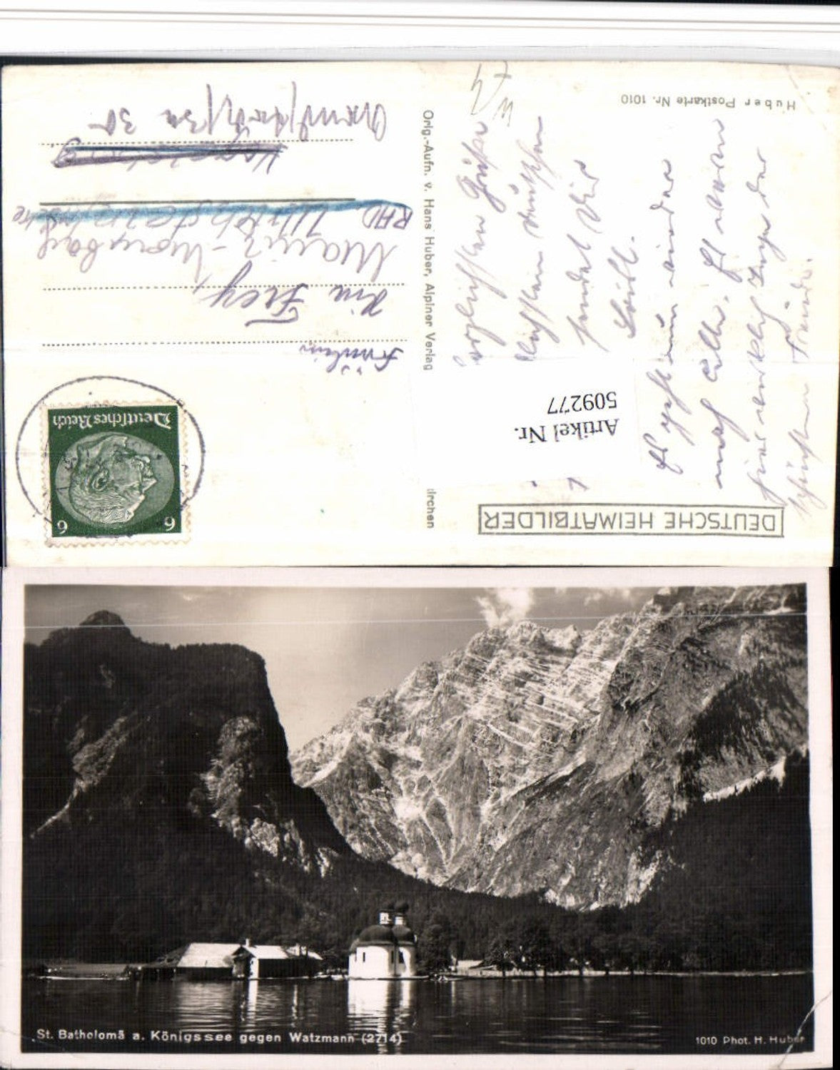509277,St. Batholomä am Königsee b. Schönau Bergkulisse pub H. Huber 1010