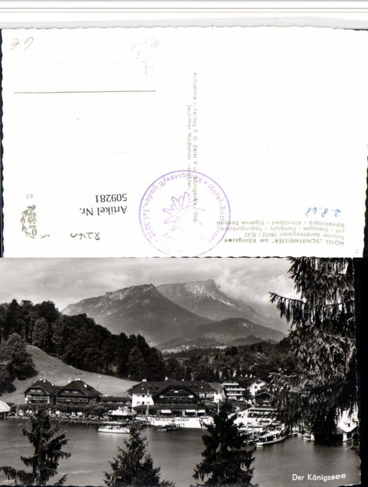 509281,Königssee See b. Schönau Hotel Schiffmeister Bergkulisse