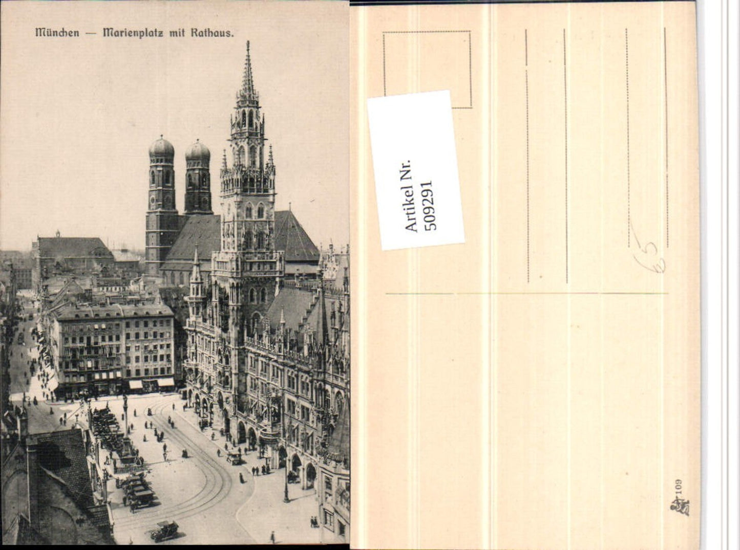 509291,München Marienplatz m. Rathaus Frauenkirche Kirche