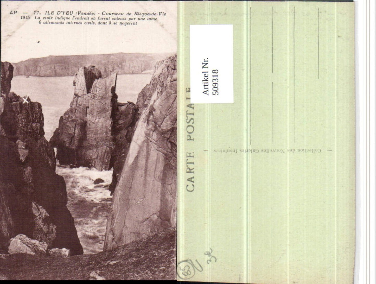 509318,Pays de la Loire Vendee Ile d'Yeu Courseau Risque-de-Vie Küste Felsen