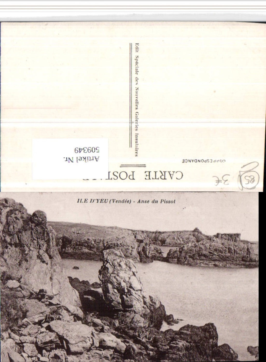 509349,Pays de la Loire Vendee Ile d'Yeu Anse du Pissot Küste