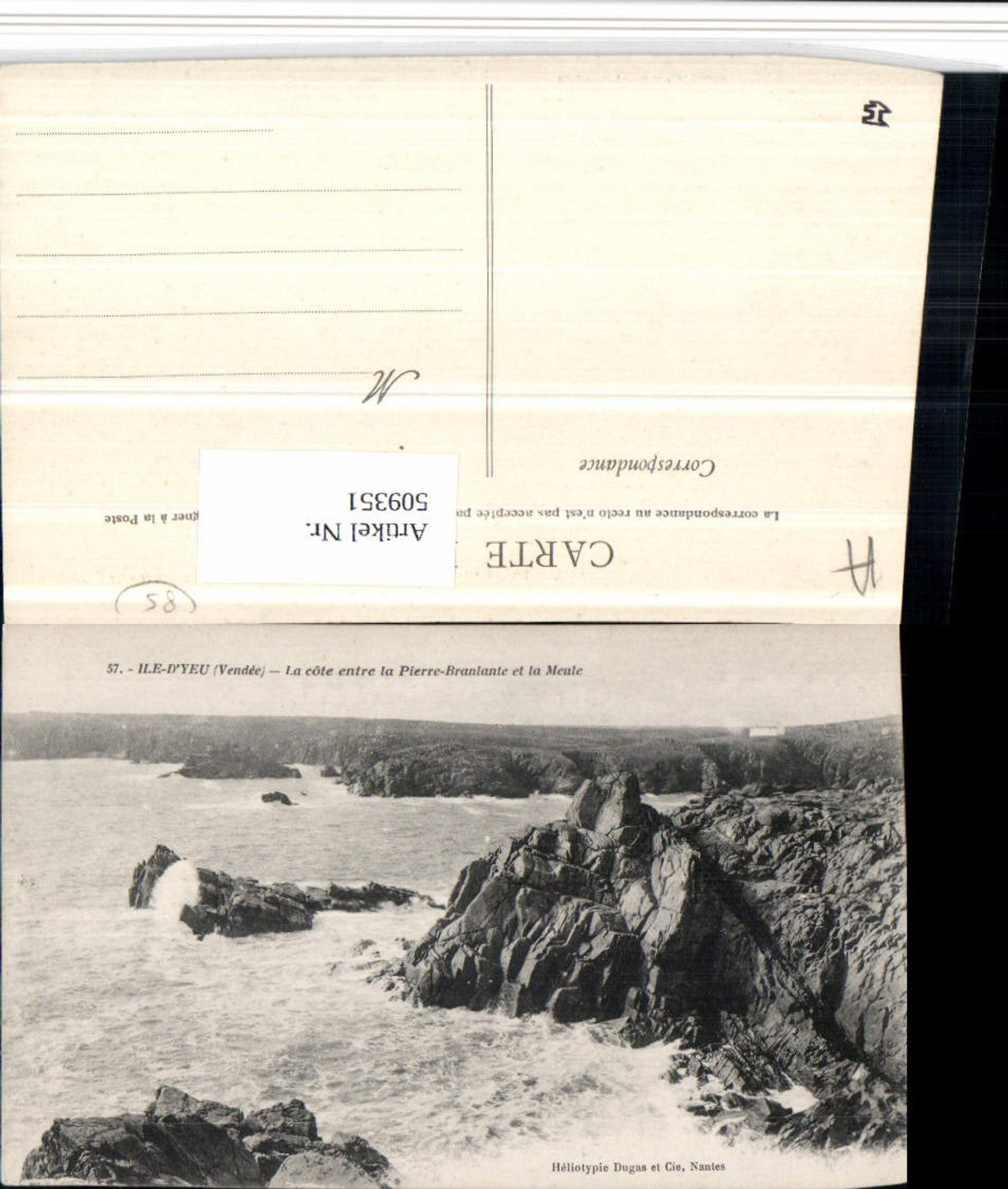 509351,Pays de la Loire Vendee Ile d'Yeu Cote Pierre Branlante et la Meule Küste