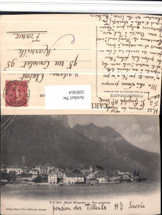 509364,Rhone-Alpes Haute-Savoie Saint Gingolph Vue generale Totale Bergkulisse