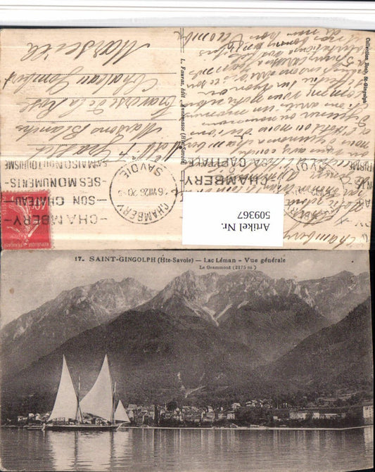 509367,Rhone-Alpes Haute-Savoie Saint-Gingolph Vue generale Segelboot
