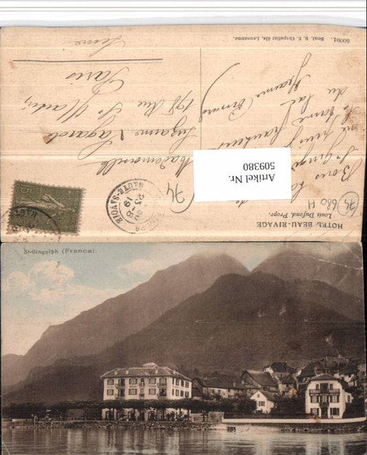 509380,Rhone-Alpes Hatue-Savoie St-Gingolph Hotel Beau Rivage Bergkulisse