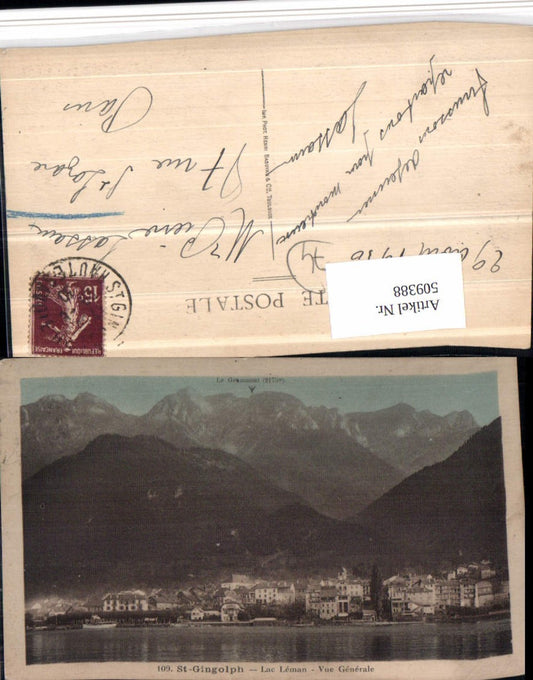 509388,Rhone-Alpes Hatue-Savoie St-Gingolph Vue Generale Totale Bergkulisse