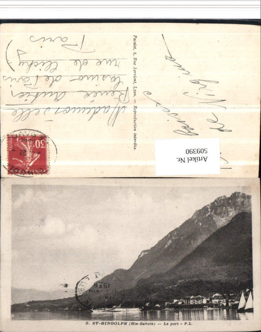 509390,Rhone-Alpes Hatue-Savoie St-Gingolph Le port Hafen Dampfer Bergkulisse