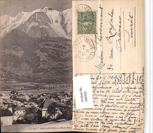509391,Rhone-Alpes Hatue-Savoie Sallanches et Mont-Blanc Teilansicht Bergkulisse