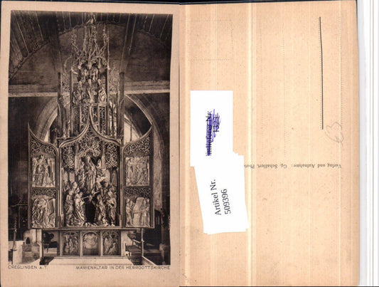 509396,Creglingen Herrgottskirche Kirche Innenansicht Marienaltar Altar