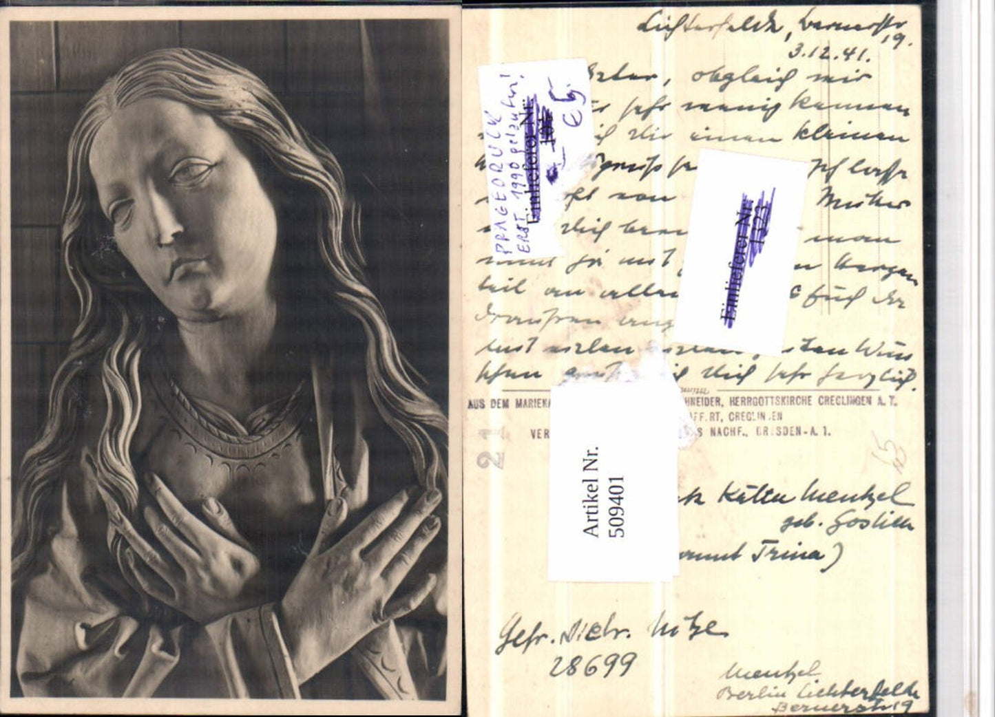 509401,Creglingen Herrgottskirche Marienaltar Staute