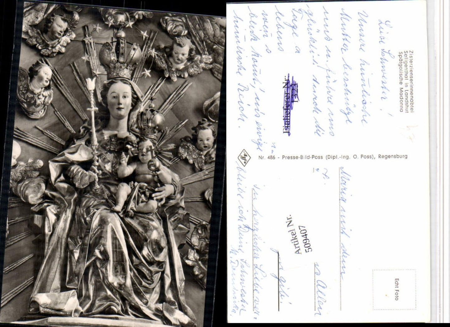 509407,Landshut Zisterzienserinnenabtei Spätgotische Madonna Statue
