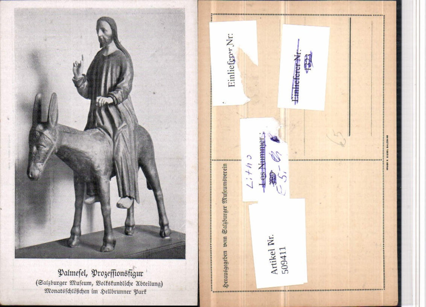 509411,Salzburger Museum Prozessionsfigur Palmesel Statue