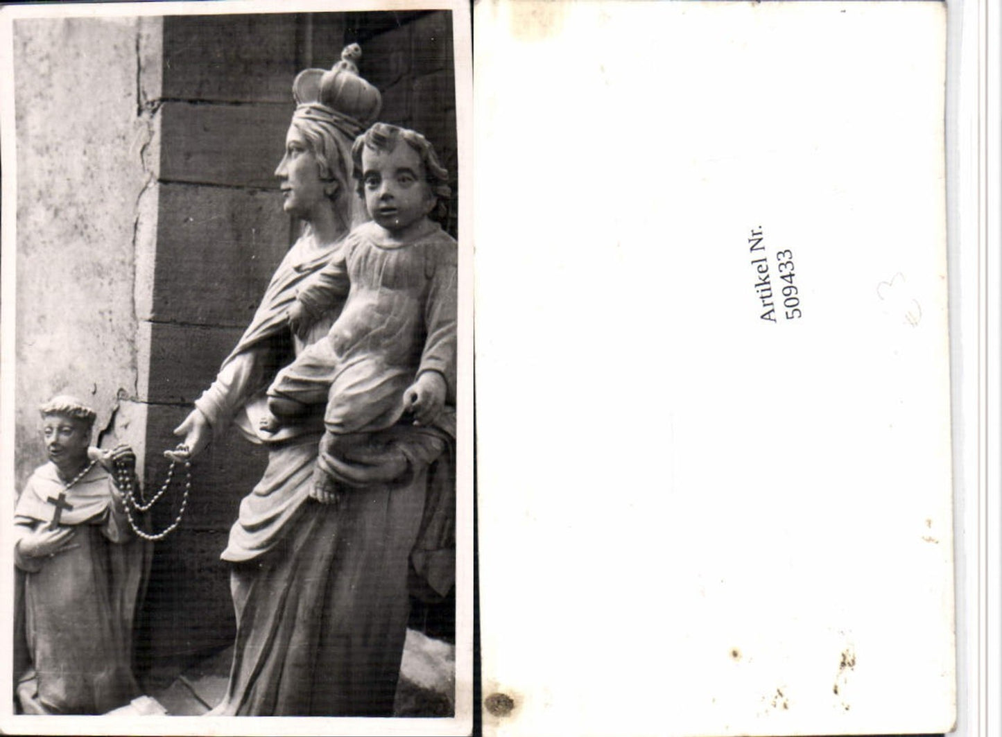 509433,Foto AK Statue Madonna Rosenkranz