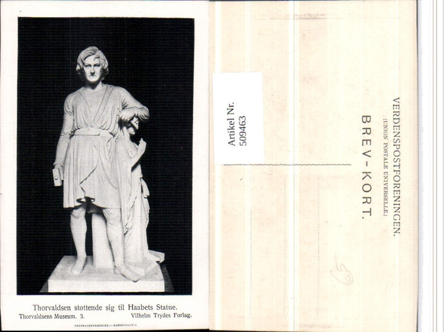 509463,Kopenhagen Thorvaldsens Museum Haabets Statue