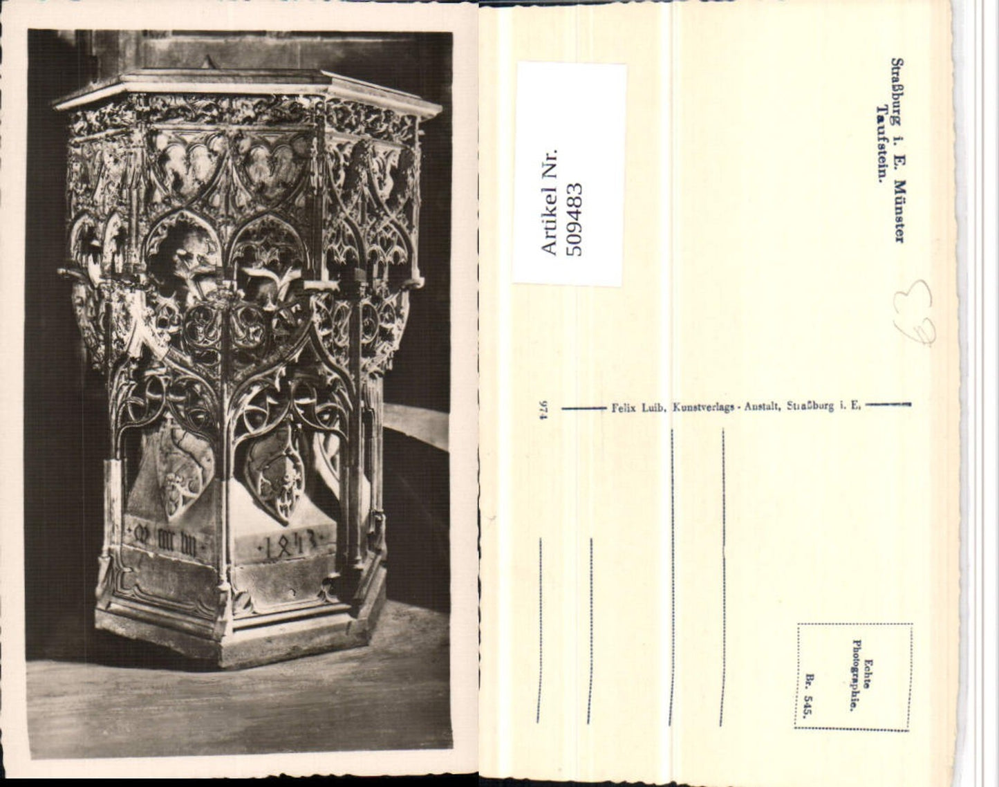 509483,Straßburg Münster Kirche Taufstein