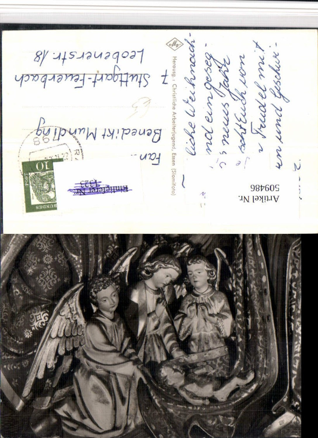 509486,Kamp Abteikirche Ausschnitt aus dem Altar Figuren Engeln