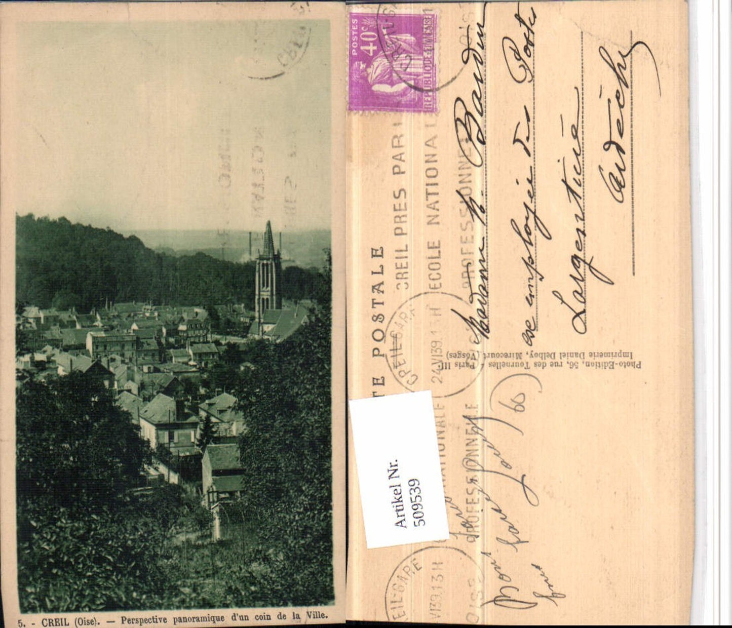 509539,Picardie Oise Creil Panoramique un coin de la Ville Teilansicht