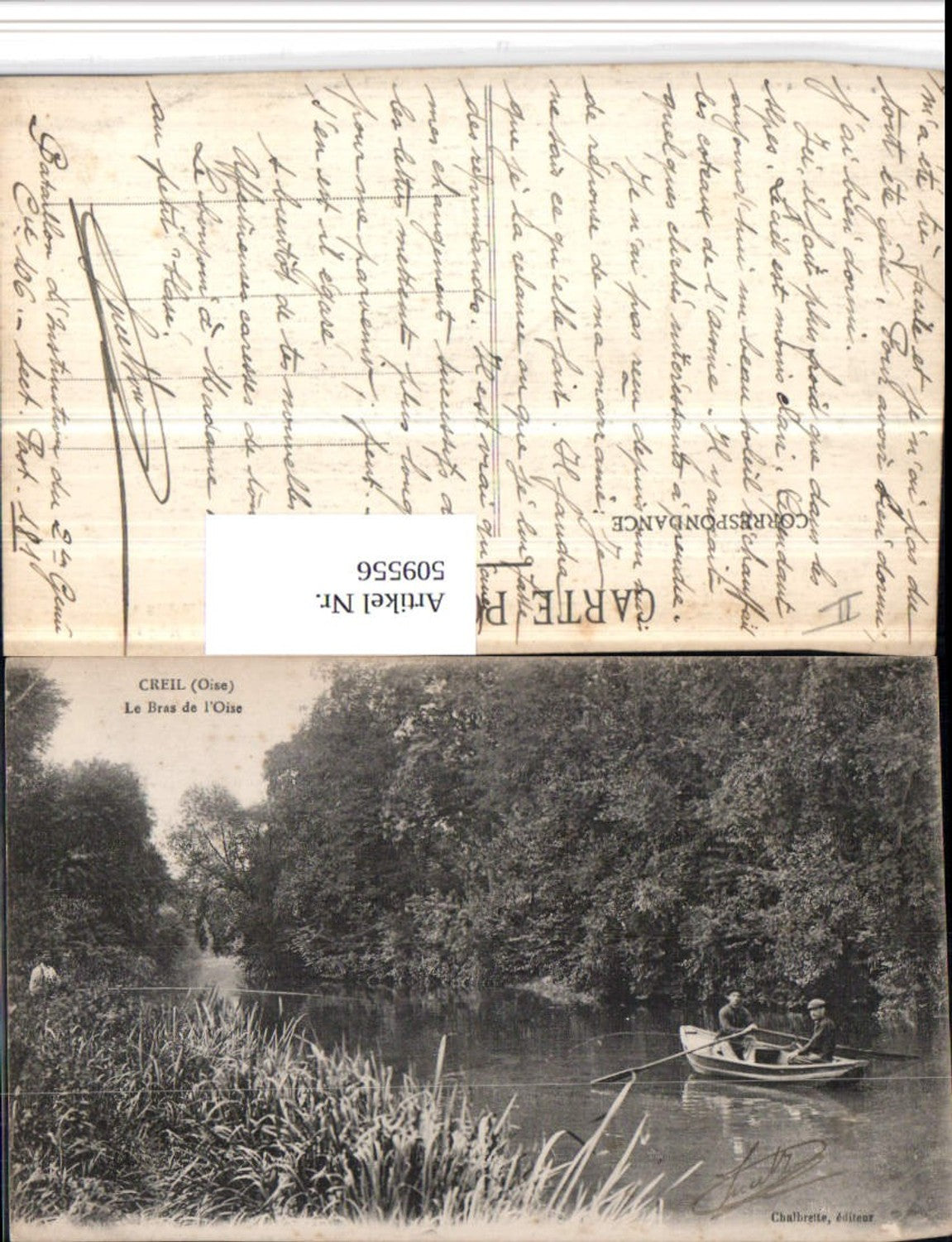509556,Picardie Oise Creil Le Bras de l'Oise Fluss Ruderboot