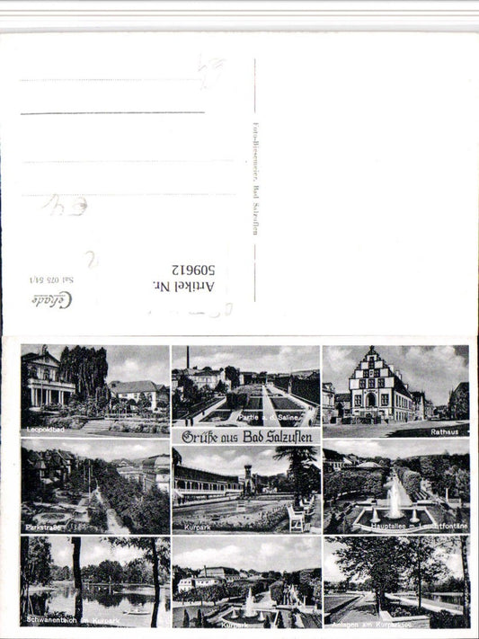 509612,Bad Salzuflen Rathaus Saline Kurpark Teich Mehrbildkarte