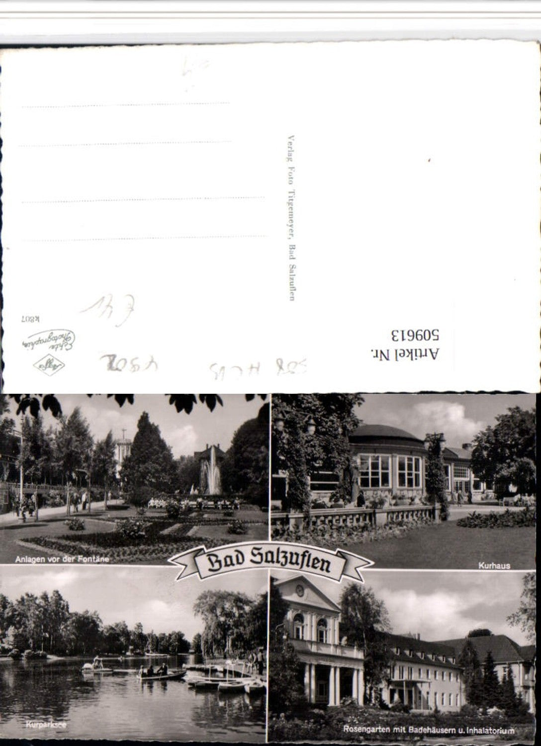 509613,Bad Salzuflen Kurhaus Kurparksee Rosengarten Mehrbildkarte