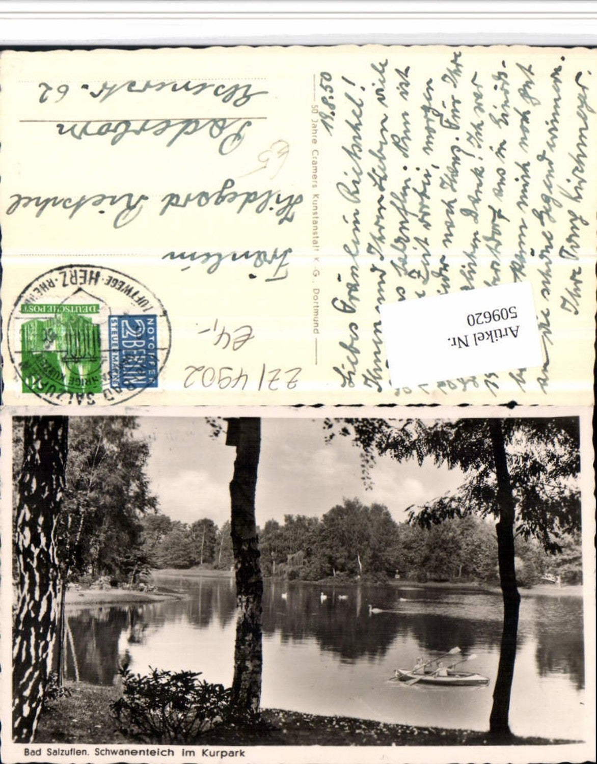 509620,Bad Salzuflen Schwanenteich im Kurpark Ruderboot