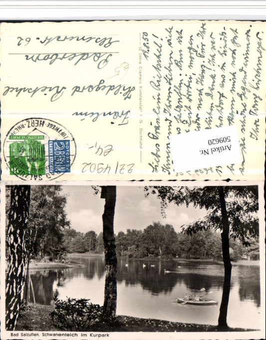 509620,Bad Salzuflen Schwanenteich im Kurpark Ruderboot