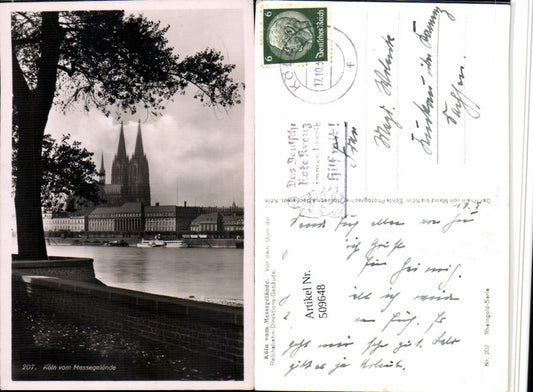 509648,Köln am Rhein Teilansicht Dom vom Messegelände Rotes Kreuz Stempel