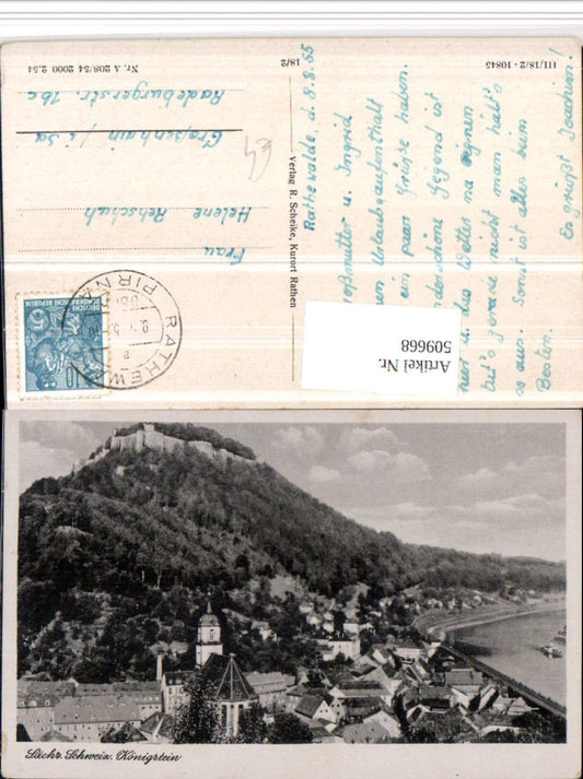 509668,Sächsische Schweiz Königstein Totale m. Festung