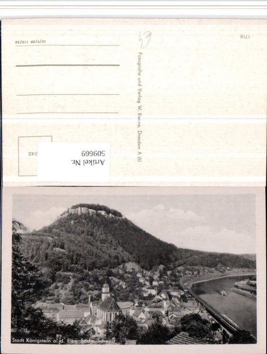 509669,Sächsische Schweiz Stadt Königstein an d. Elbe Totale m. Festung