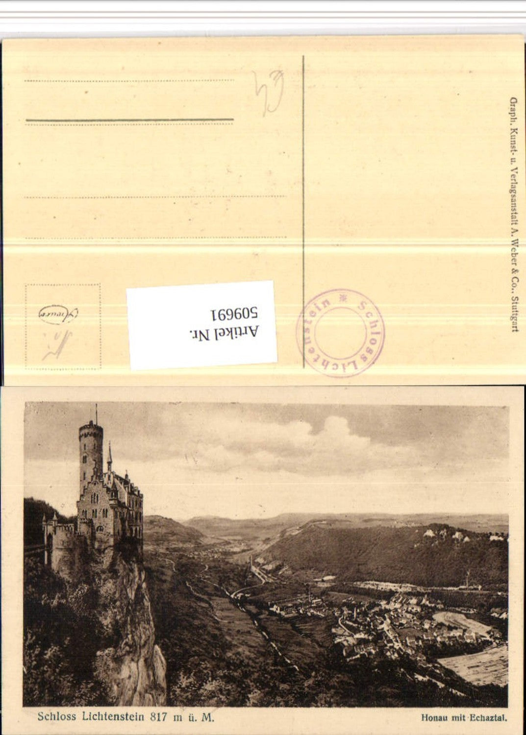 509691,Schloss Lichtenstein m. Honau im Echaztal Totale