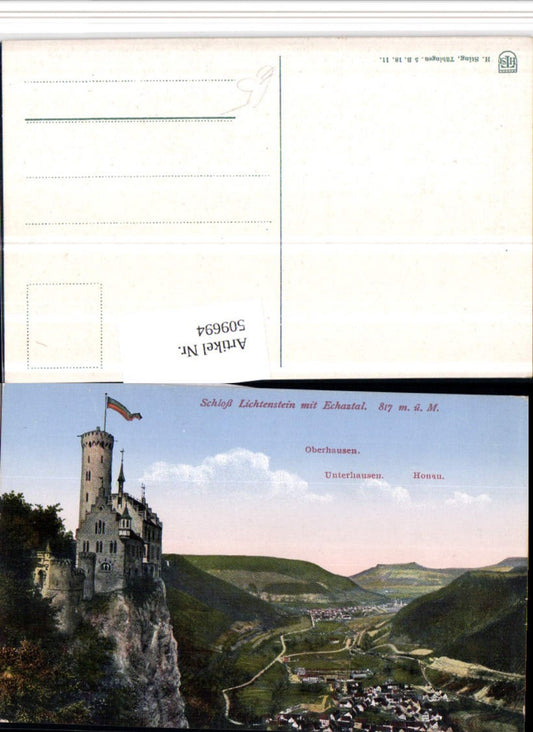 509694, Lichtenstein Castle in the Echaztal m. Honau total
