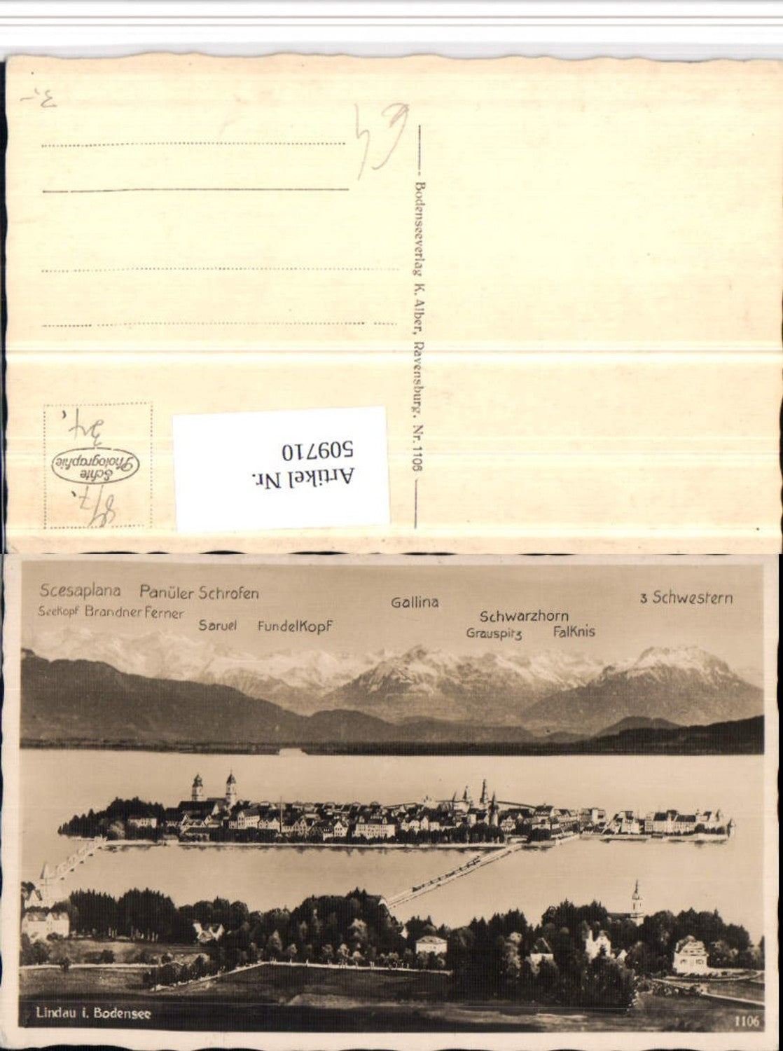 509710, Lindau on Lake Constance, total mountain scenery