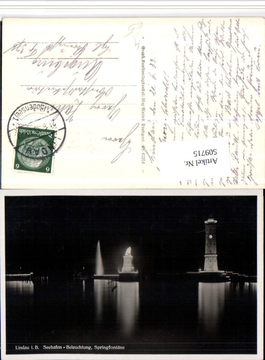 509715,Lindau im Bodensee Seehafen Beleuchtung Fontäne Leuchtturm