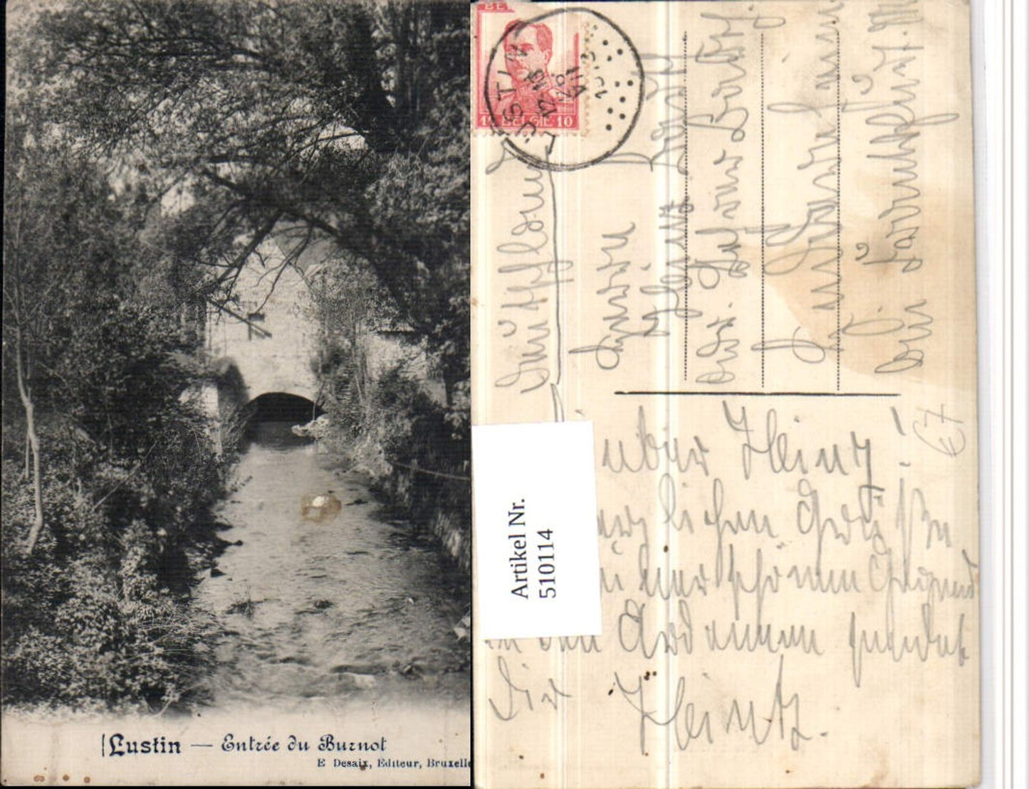 510114,Belgium Lustin Entree du Burnot Fluss Partie