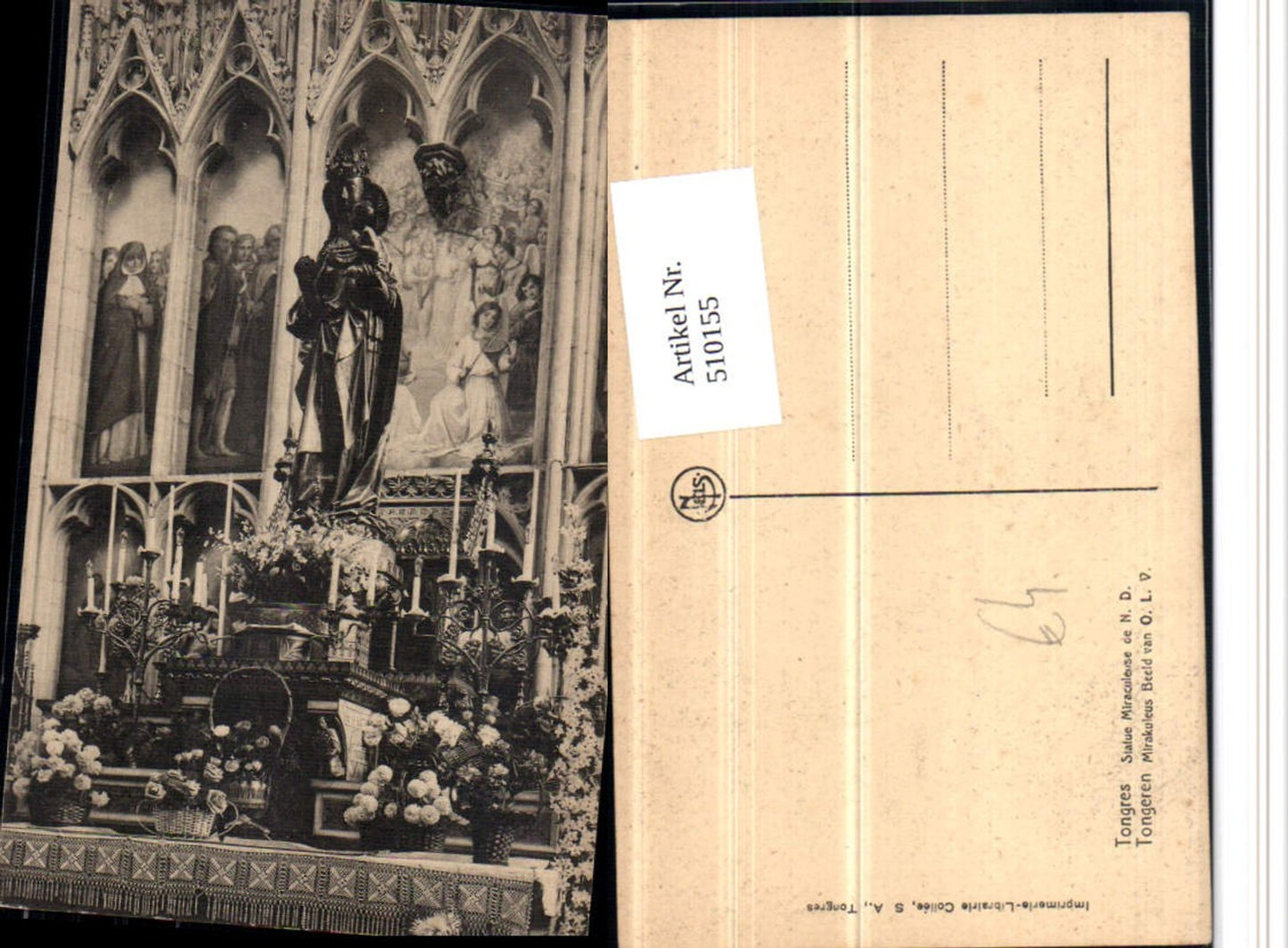 510155,Belgium Tongres Tongeren Statue Miraculeuse de N.D. Altar