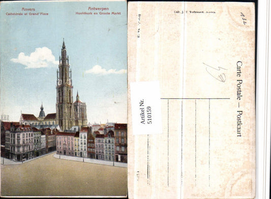 510159,Belgium Anvers Antwerpen Cathedrale et Grand Place Kirche