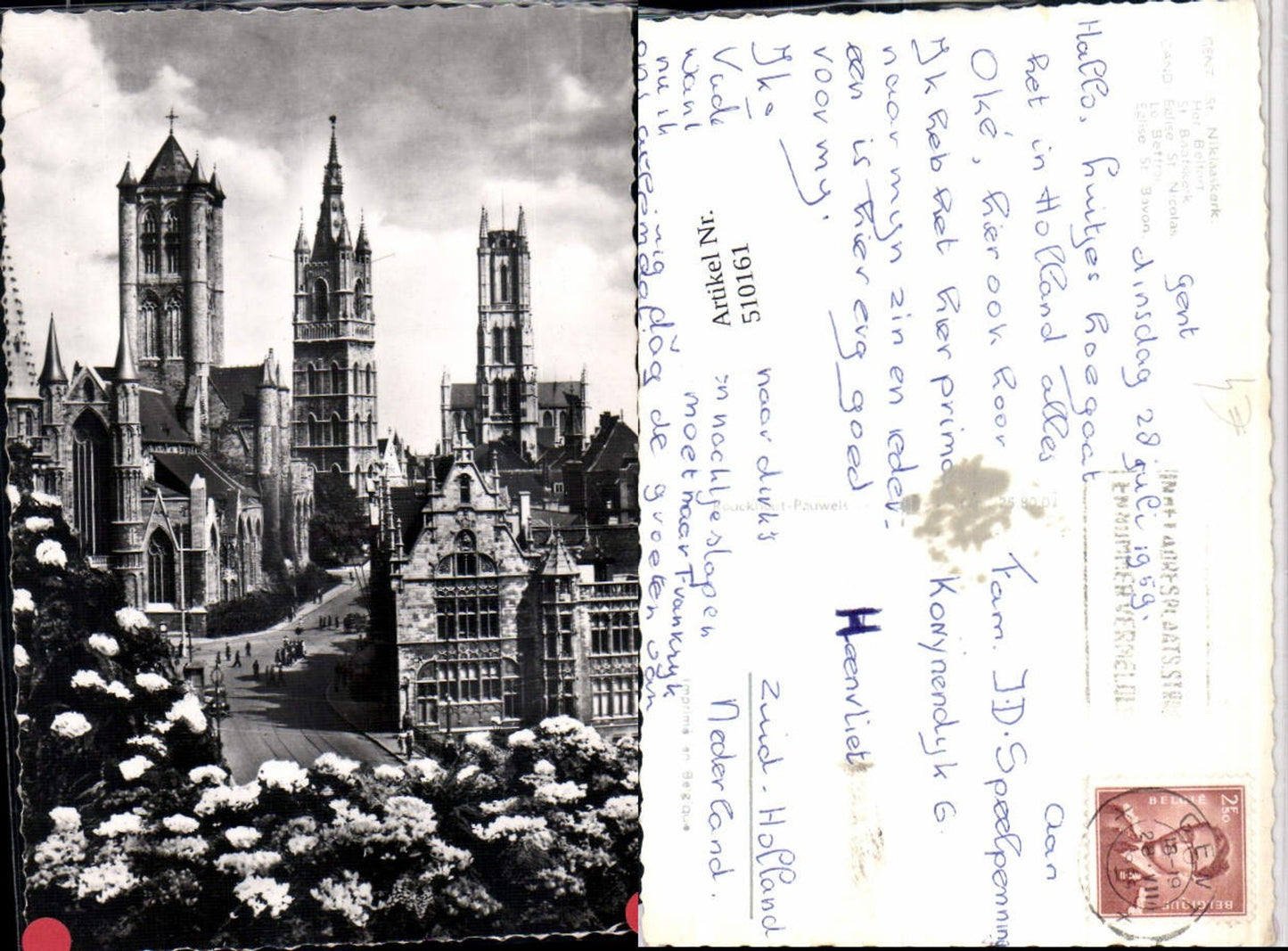 510161,Belgium Gent Gand Eglise St. Nicolas Kirche Türme