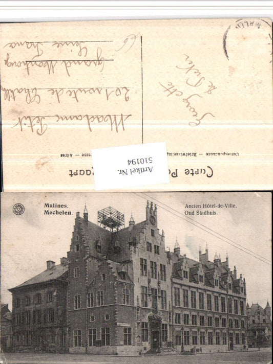 510194,Belgium Malines Mechelen Hotel de Ville Rathaus